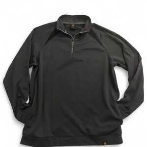 DeMarini Mens Quarter Zip Sweatshirt Black Grey Athletic Pullover Large GHR L